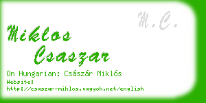miklos csaszar business card